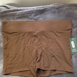 wild fable Brown Ribbed Bike Shorts